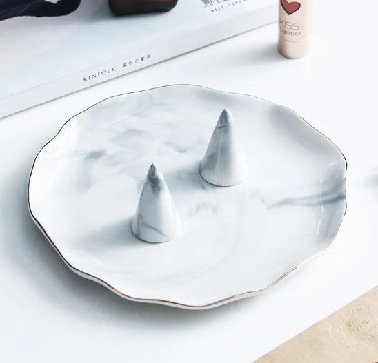 Marble Stand Jewelry Tray