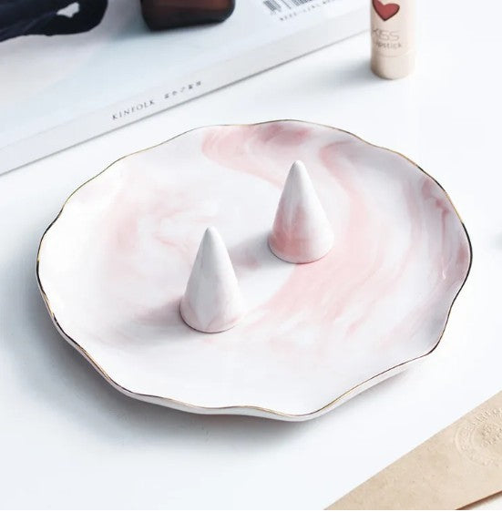 Marble Stand Jewelry Tray
