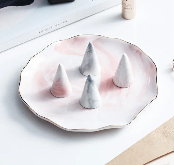Marble Stand Jewelry Tray