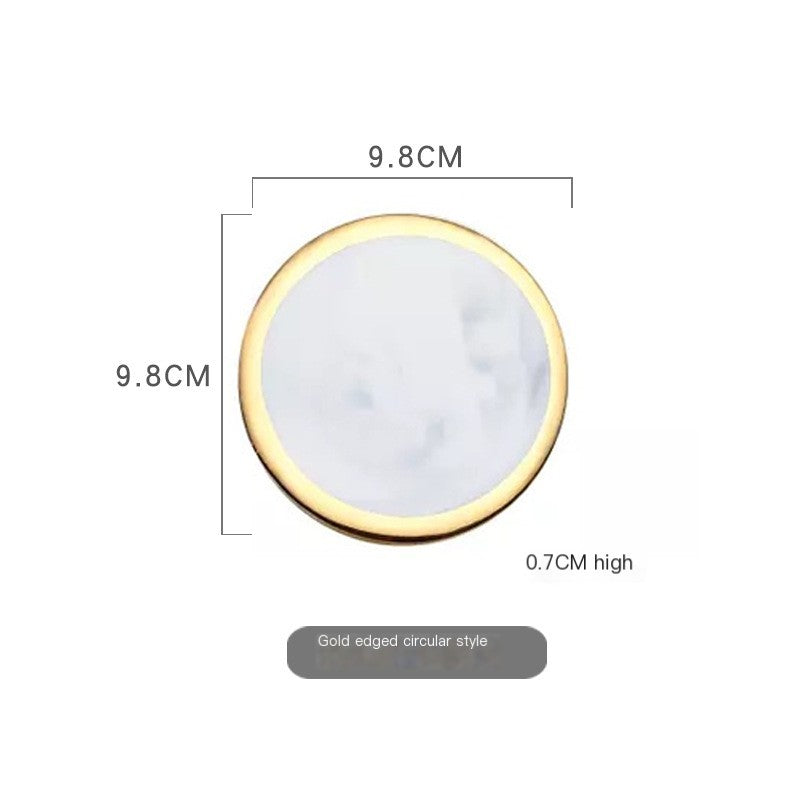 Marble Coaster Set with Gold Geometric Design